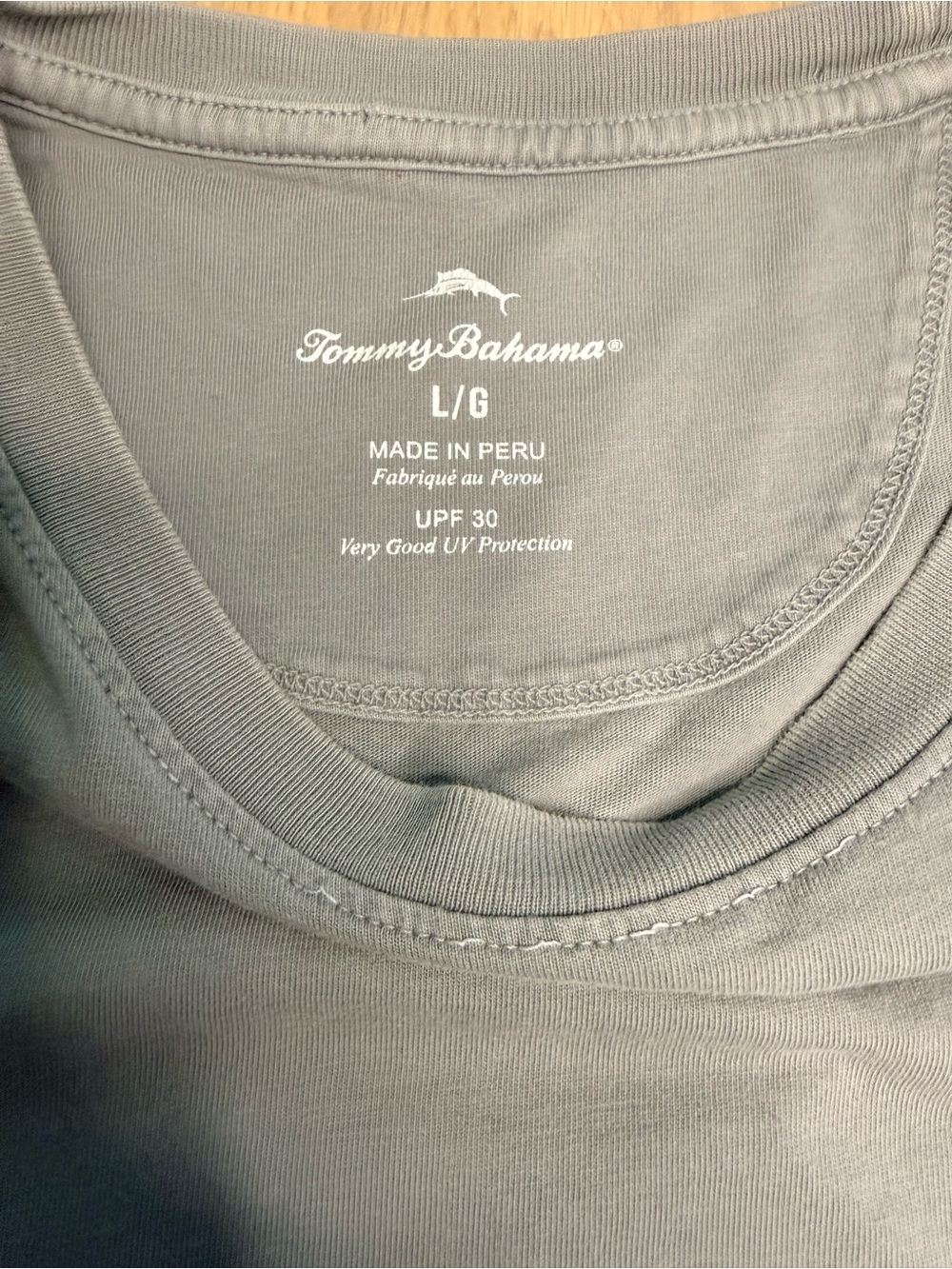 TOMMY BAHAMA Men's Gray UPF 30 100% Pima Cotton Athleisure T- Shirt Sz Large - Picture 6 of 11